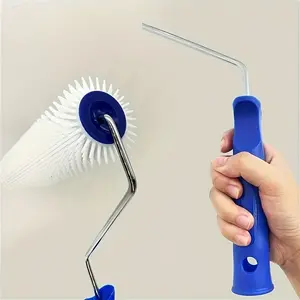 Self-Leveling Epoxy Floor Paint Roller with Handle, Blue Plastic Nail Roller for Even Coating, Bubble-Free Application, Ergonomic Design, Durable Plastic