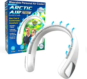 Arctic Air Freedom Personal Air Cooler - Portable 3-Speed Neck Fan, Hands-Free Wearable Design, Lightweight, Cordless And Rechargeable