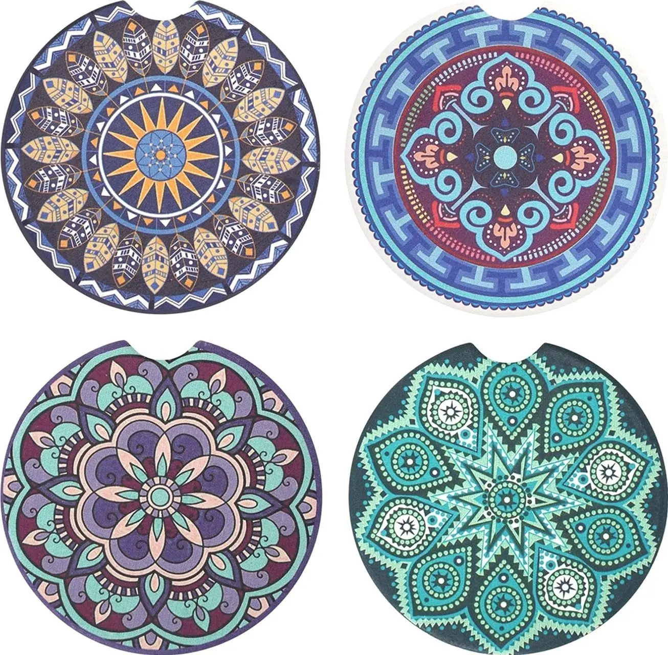 4 Pack Ceramic Car Coasters,Unique Housewarming Gifts for New Home