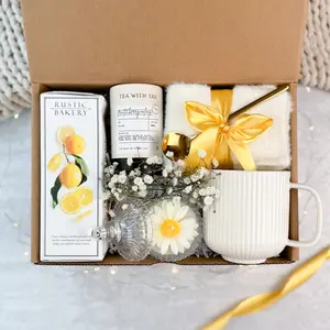 Lemon Gift Box with Gourmet Treats and Personalized Card Options for Adults, Ideal for Special Occasions