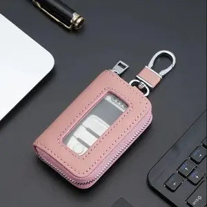 Leather Car Key Case, Genuine Leather Keychain with Leopard Pattern, Unisex Home Use, Durable and Stylish Design, Perfect Gift Idea
