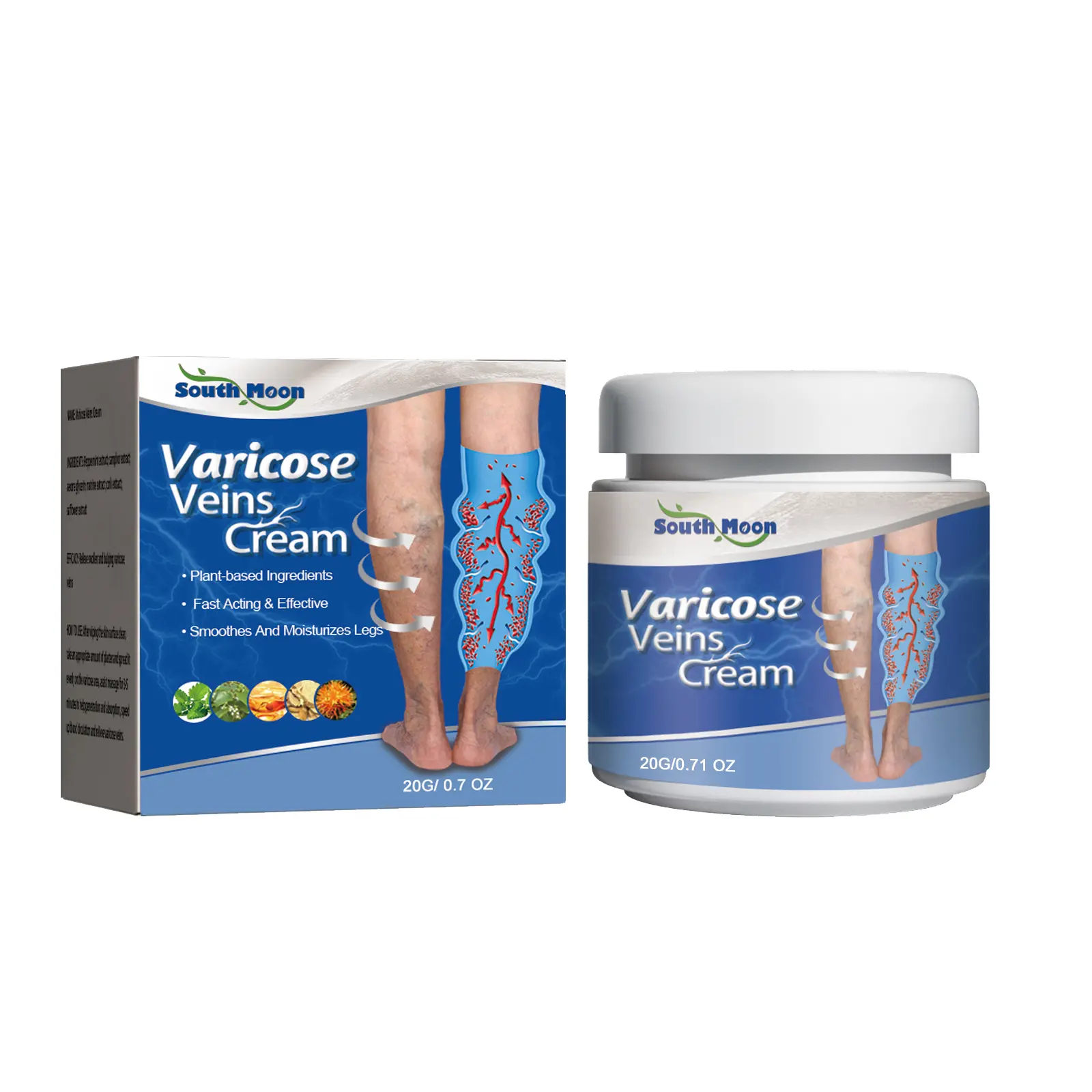 South Moon Rosemary Leg Care Cream - Soothing Body Moisturizer for Relieving Leg Discomfort, Repairing Skin, Nourishing, and Daily Massage Care