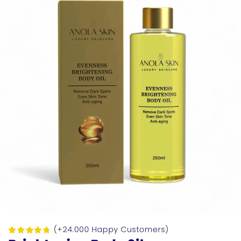 Anola Skin Evenness Brightening Body Oil 250ml - Remove Dark Spots, Even Skin Tone, Anti-aging Formula