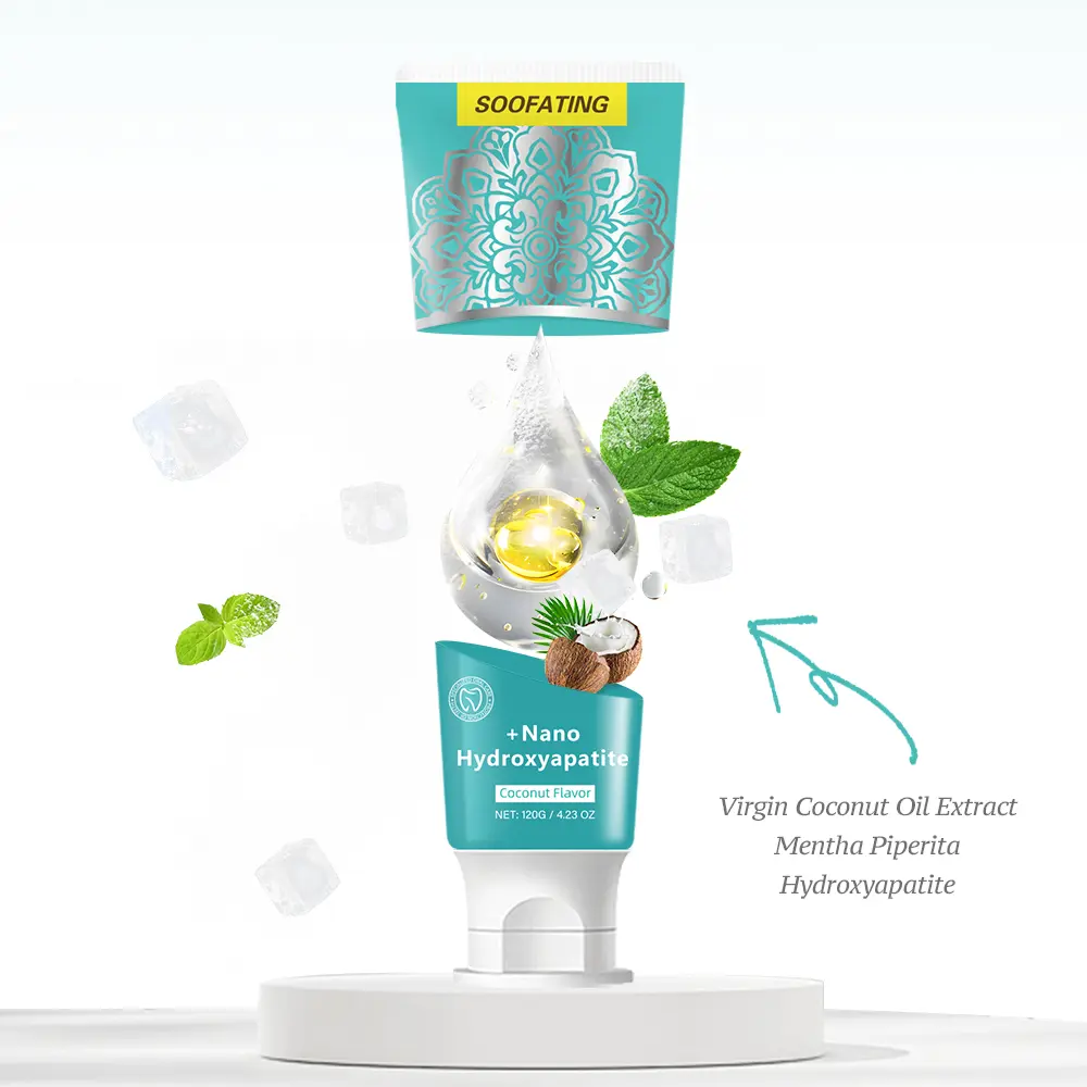Nano Hydroxyapatite Coconut Oil Toothpaste - Fluoride-Free, Minty Scented, Fragranced, for Sensitive Teeth & Gum Protection, Daily Oral Care, Bad Breath Oral Freshening, Dental-Friendly, Manufacturers Stock, Ready to Ship
