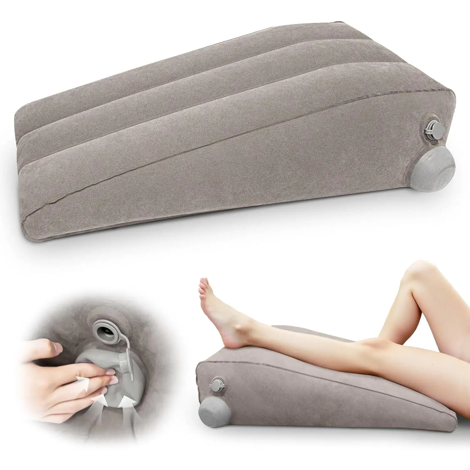 Inflatable Leg Elevation Pillow for After Surgery, Leg Wedge Pillow for Post-Surgery Recovery, Adjustable Height for Foot Ankle Knee Pain Relief, with Easy