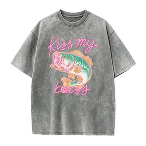 Kiss My Bass Fish T-Shirt, Beach Tee, Preppy Vibes Shirt