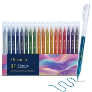 Finenolo Glitter Gel Pens Vibrant Sparkle Colored Fine Tip Markers with 800% More Ink for Adult Coloring Books Drawing