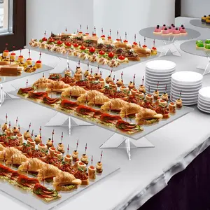 Acrylic Cake Display Stand, Square & Round Cake Display Tray, Buffet Display Stand, Party Cake Stand, Cupcake, Dessert and Pastry Tray Display Table, Decorations Supplies, Ornaments