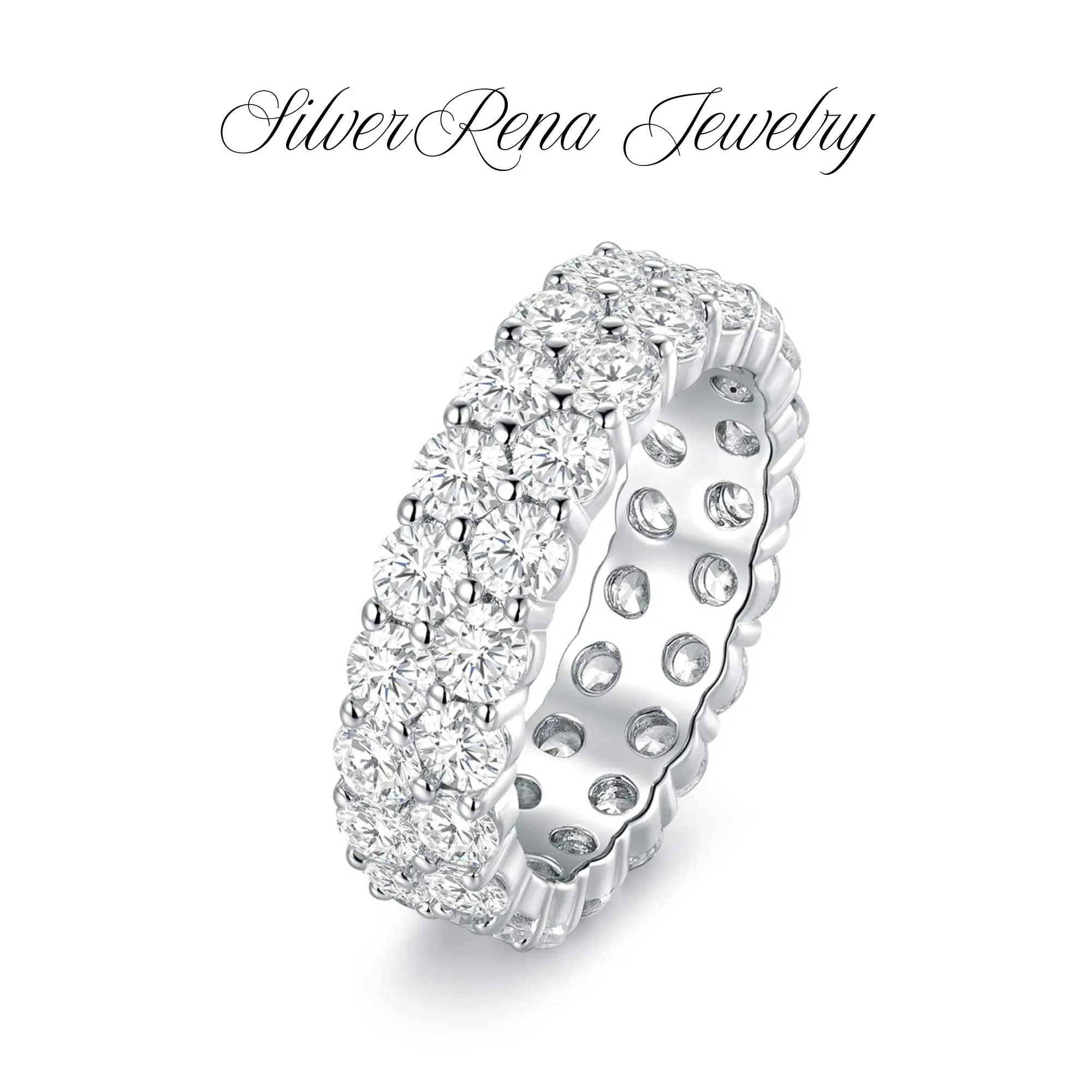 S925 Sterling Silver Elegant Ring, Round Lab Created Diamonds, Luxurious Fashion Cut Cubic Zirconia Jewelry for Women, Brides, Girls, Wedding&Birthday Gift, Perfect for Daily Wear and Party