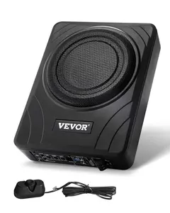 【Spotlight Day】VEVOR 8" 300W Underseat Car Subwoofer, Slim Powered Car Subwoofers Under the Seat, Low Profile Audio Sub Built-in Amplifier, High/Low Level Input & Volume Controller for SUVs, Car, Truck, RV