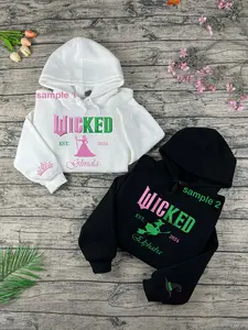Wicked Glinda - Elphaba Embroidered Sweatshirt, Team Glinda - Team Elphaba, Embroidered Wicked Hoodie, For Good, Good Witch - Bad Witch