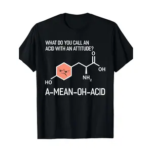 Humor Nerdy Chemistry T Shirt Gifts-Amino Acid For Women Men T-Shirt-100% Cotton time  tee  shirt  backwards demon slayer  merch double print oversize lightweight acid valentine gift cadena  mr  stiven Vintage Round Neck Slogan Tees Streetwear Tshirt