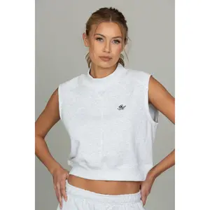 Heather Grey Mock Neck Sleeveless Top 2.0