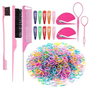 Magic Braiding Tool Set with 1000+ Mini Hair Bands, Knot-Free DIY Hairstyling Kit for Girls, Perfect for Braids and Ponytails