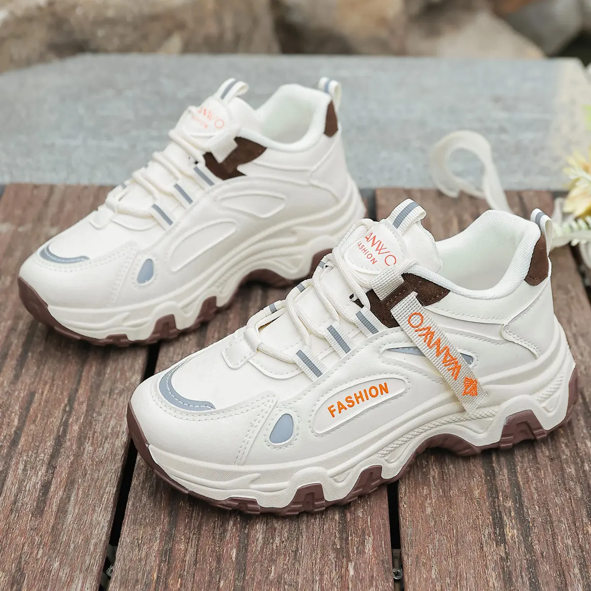 Women's Low Cut Casual Trainers - Breathable Synthetic Fabric & Mesh Design, Rubber Shock-Absorbing Sole, Durable Structure, Suitable for Walking, Jogging, Daily Wear