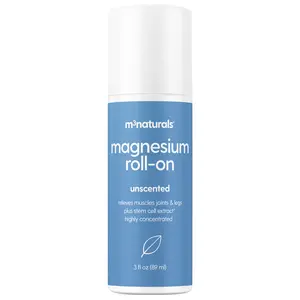 Magnesium Roll On for Adults & Kids, Easy Application for Sore Muscles, Feet, Joints and Leg Cramps, Helps with Sleeping and Post-Workout Recovery, for Sensitive Skin, 3 fl oz, by M3 Naturals