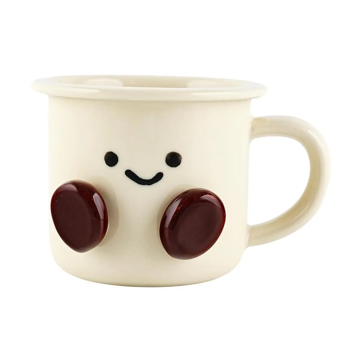 KawashimaYA Cute Cocoa Bean Ceramic Mini Mugs, Kawaii Small Coffee Tea Cups, Home Kitchenware KawashimaYA Cute Cocoa Bean Ceramic Mini Mugs, Kawaii Small Coffee Tea Cups, Home Kitchenware