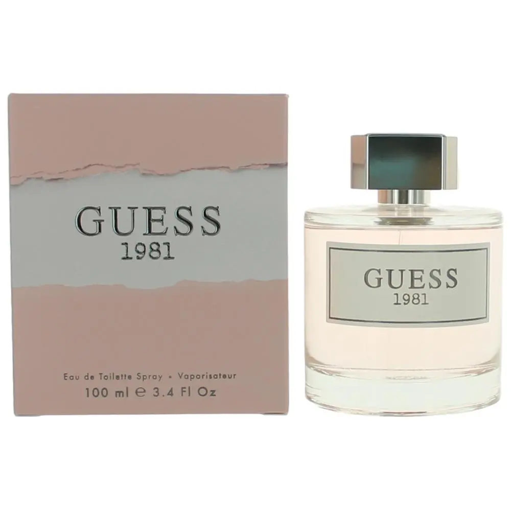 GUESS 1981 Eau de Toilette for Women, Floral Fruity Fragrance with Jasmine and Ambrette Seed, 3.4 fl oz Spray, Spray Bottle, Cedar Wood, 3 To 3.9 Fl Oz, Musk, Women's Fragrance, Perfumes For Women, Jasmine Pear