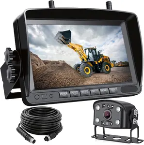 Wired Back Up Camera with Monitor,7" 1080P AHD RV Bakup Camera with Night Vision, Vibration-Proof 10G,Reverse Rear View Camera for Tractor,Truck,Excavator,Caravan,Skid Steer,Heavy Equipment（Plug-and-Play）