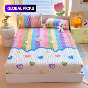 Thickened Cartoon Bedding Set, 1 Count Fitted Sheet & 2 Counts Pillowcase without Filler, Warm Touch Dustproof Soft and Comfortable Bedding, Soft Breathable Sheet, Bedding Sheets, Suitable for Bedroom and Guest Rooms #GLOBAL PICKS