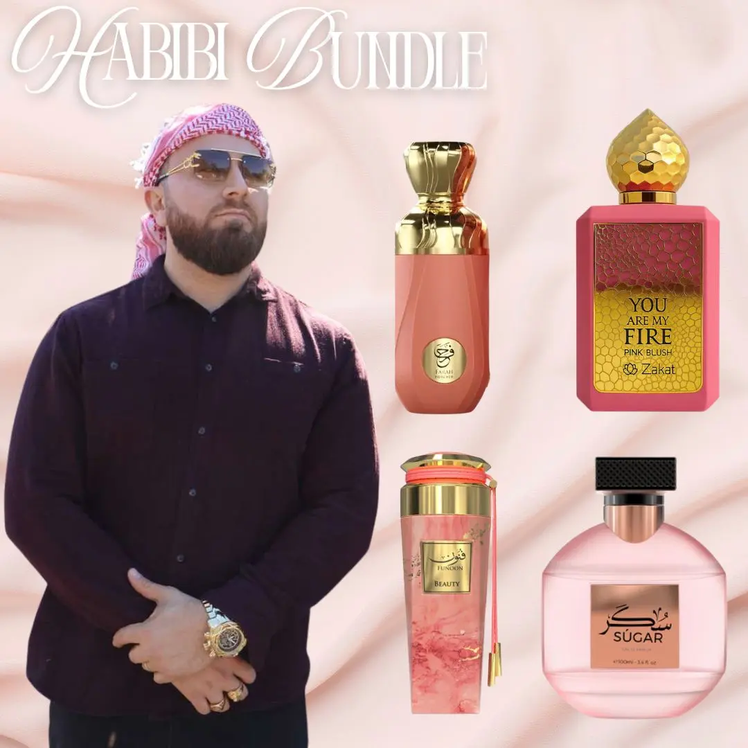 Habibi Bundle | Zakat Farah Forever + You Are My Fire Pink Blush + Oxana Sugar + Funoon Beauty | Eau De Parfum | 100 ML | Sweet - Fruity & Floral Notes