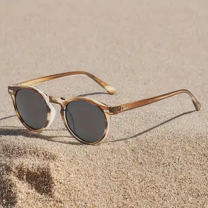 Retro Style Round Polarized Sunglasses for Men and Women Lightweight Durable UV Protection Accessory for Beach Sports Camping and Driving Vintage Tortoiseshell Outdoor Blinged Sunglasses Fall Small Oval Women's Glasses - Sunglasswomen