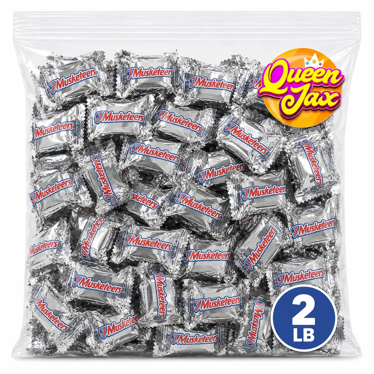 3 Musketeers Mini Bite Size Chocolate Candy Bars, 2LB Bulk, Individually Wrapped
