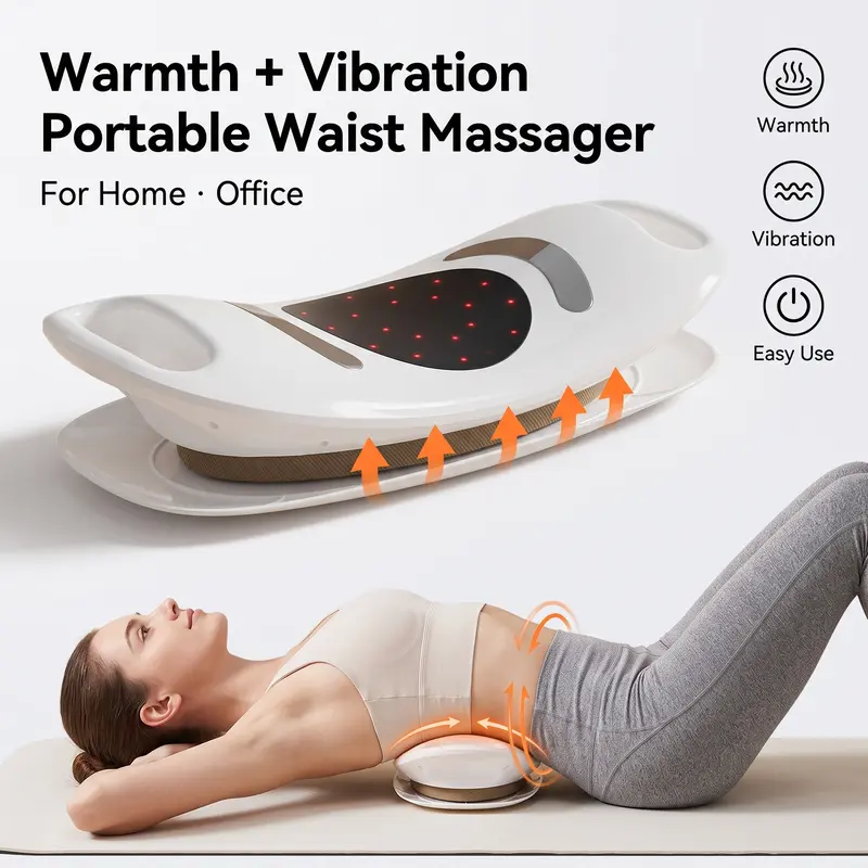 Electric Lumbar Traction Vibration Massager Belt with Heat - Adjustable Waist Support, Abs Massage, Pain Management Solutions, Relaxation for Office Workers, Heat Vibration Massage Devices