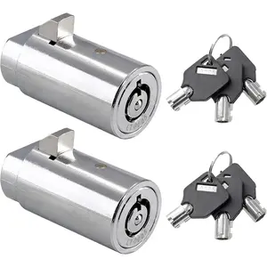 2 Set Keyed Alike Vending Machine Lock and Key, High Security Tubular Keyway Soda Machine Locks