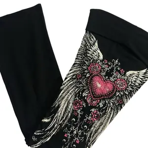 Rosetta foldover flared leggings