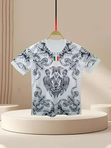 1 commemorative edition of Italian-style fan jersey, quick-drying pinhole breathable polyester fiber fabric, suitable for leisure, running training, football, etc., black, white and pink, three colors.