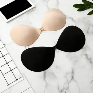 Invisible strapless adhesive silicone breast pads that push up—reusable, waterproof, and sweatproof; women’s underwear suitable for deep V backless dresses, wedding gowns, and long dresses; invisible bra cups designed specifically for these styles.
