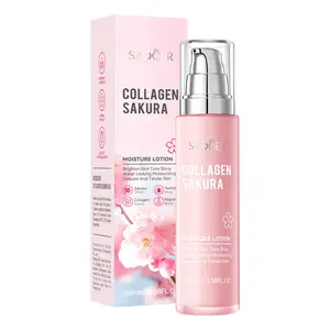 SADOER Collagen Sakura Brightening Moisturizing Lotion 100ml Hydrating & Nourishing Formula for Dry Skin Types Moisturizer