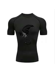 Dragon 2026 Men's Sports T-shirt Training Fitness Compression Short Sleeve Rashguard for Men