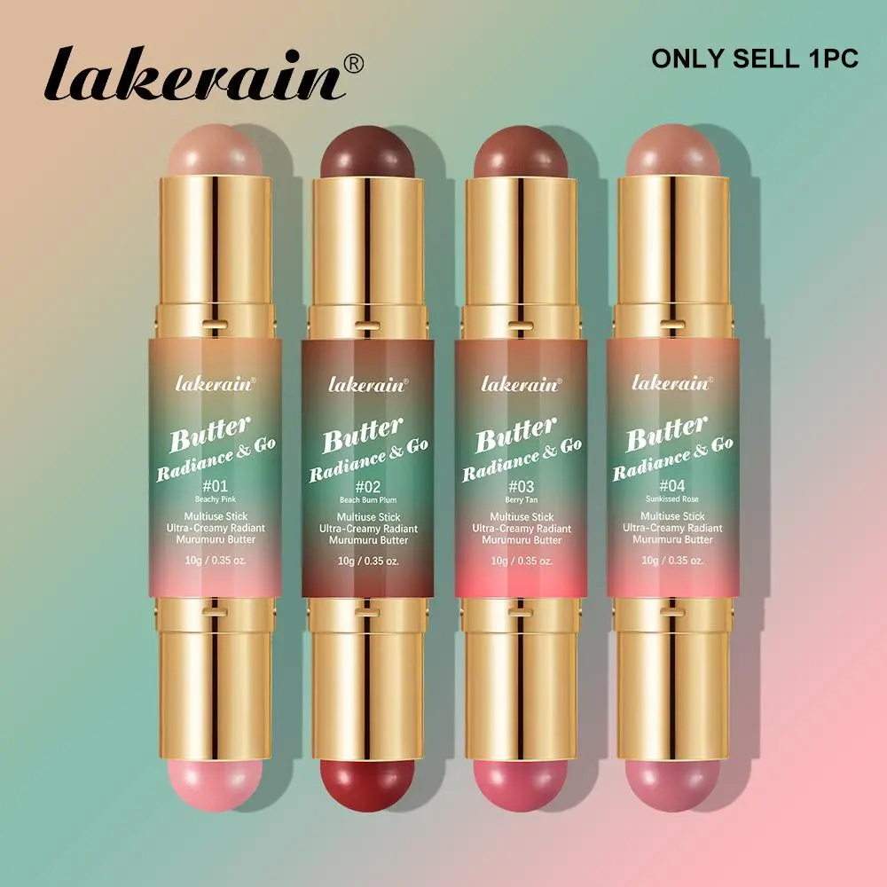 Lakerain Butter Glow Blush Stick, 2-in-1 Ultra-Creamy Silky Bronzer & Blush for Face, Eyes & Lips, Buildable, Blendable & Multi-Purpose Cosmetic Makeup for Contouring, Highlighting & Natural Glow, Radiant Finish, Facial Makeup, Cosmetics Products