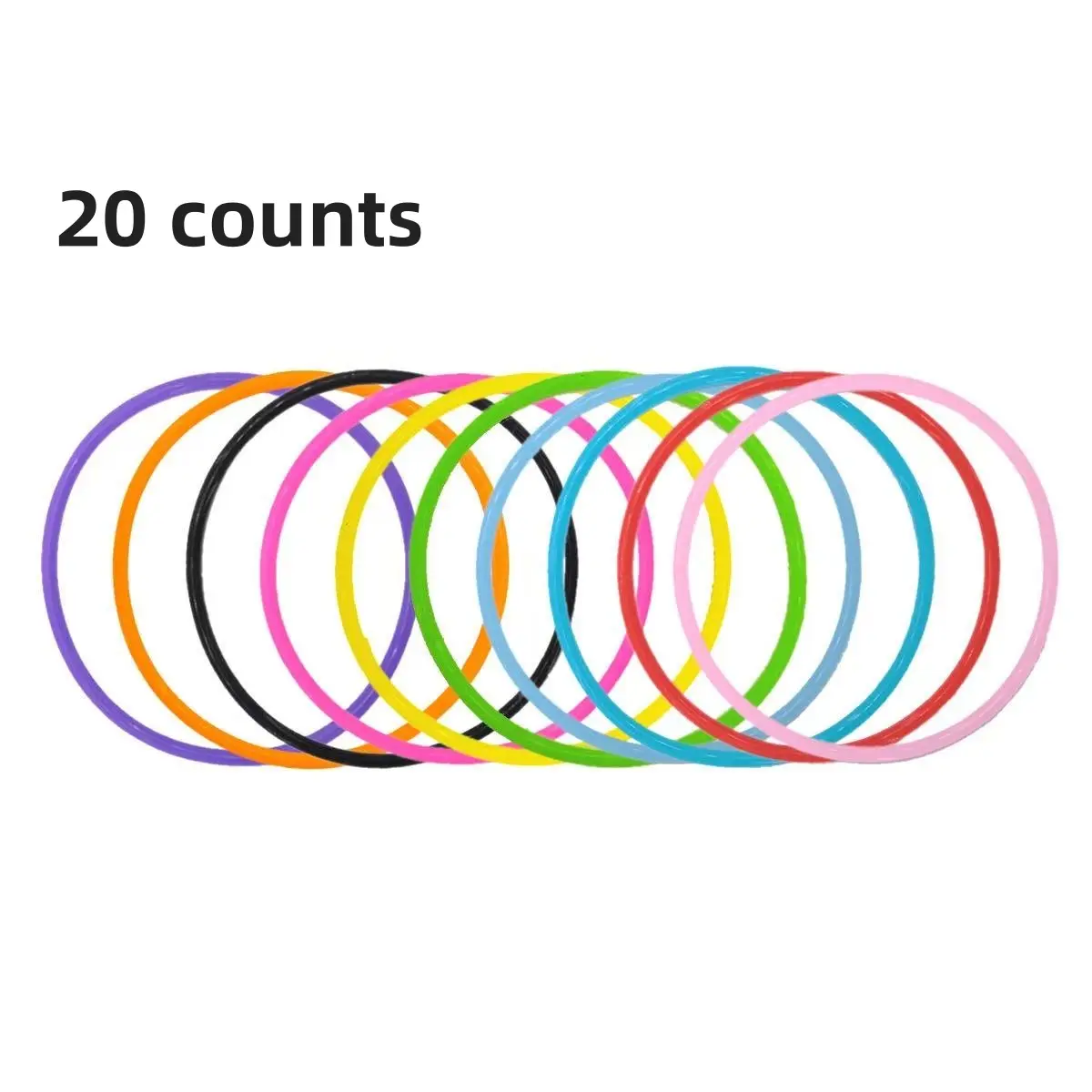 20 Glow in the Dark Rainbow Silicone Jelly Bracelets for Concerts, Clubs, Parties, Festivals, Birthdays, Cool Accessories