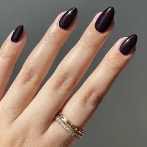 30pcs High-End Deep Pure Color Nail Tips, Low Saturation, Almond Shape, Seamless Design, Reusable, Suitable for Office and Parties