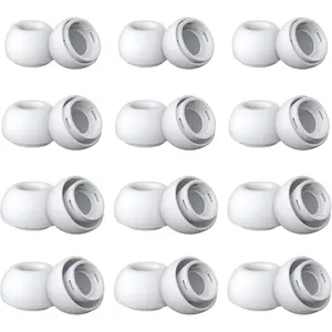 AirPods Pro & AirPods Pro 2 Replacement Ear Tips - Noise-Reducing  Earbud Covers with Secure Fit & Portable Storage Plastic Bag (12 Pairs-White, Small)