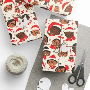 Rustic Christmas Wrapping Paper: Pinecones & Winter Foliage, Neutral Farmhouse Style