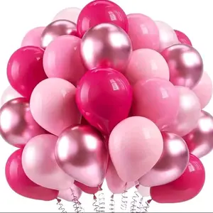 25 12IN PINK LATEX BALLOONS