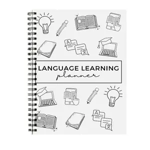 Learn New Languages Vocabulary Notebook, Real-Life Scenarios Skill Enhancement, Apply New Words, Ideal for Students & Language Learners, Hardcover Spiral Notebook