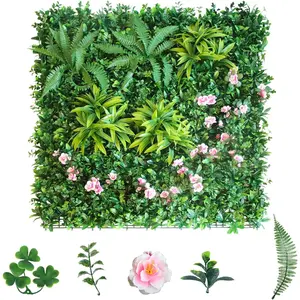 Garvee Lifelike Mixed Foliage Artificial Grass Wall Panel Set – Realistic Greenery Decor – Easy DIY Zip Tie Installation – Indoor/Outdoor Privacy Backdrop for Home, Garden, Wedding – 3pcs 1M x 1M