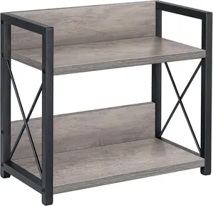 Countertop Shelf Organizer, 2 Tier Kitchen  Rack Organizer for Countertop,  Coffee Counter Shelf Organizer for Home (Grey, S)