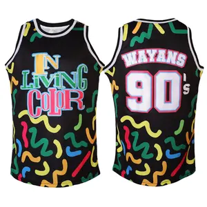 Men's Retro 90's Embroidered Basketball Jersey - Breathable Polyester, Round Neck Tank Top for Sports & Casual Wear