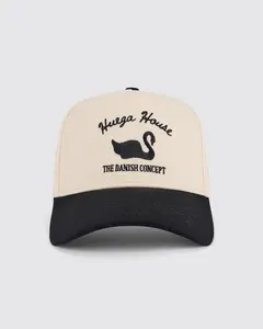 Vintage Swan Hat | Black & Natural