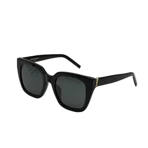 Pre-owned Saint Laurent YSL Acetate Cat Eye Sunglasses Silver SLG02