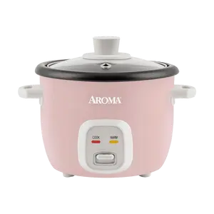 AROMA 4-Cup Cooked/ 1Qt. Rice & Grain Cooker, One-Touch Operation, Automatic Warm Mode, ARC-302NGP #Baby Pink AROMA 4-Cup Cooked/ 1Qt. Rice & Grain Cooker, One-Touch Operation, Automatic Warm Mode, ARC-302NGP #Baby Pink