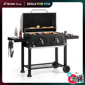 [Deals for you] PHI VILLA Extra Large Charcoal BBQ Grill, 794 SQ.IN. Cooking Area, Easy Clean Full Size Ash Tray, Enamel Grilling Racks, Smokeless, Metal Iron Barbecue