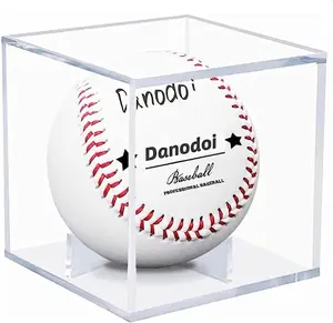 Baseball Display Case UV Protected Acrylic Clear Baseball Holder Square Cube Ball Protector Memorabilia Autograph Display Box