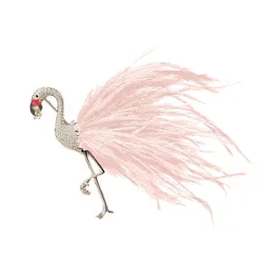 Unique 3D Flamingo Alloy Brooch Statement Accessory For Jackets Dresses
